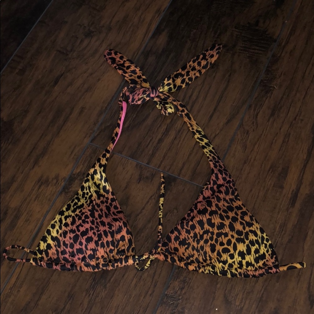 Leopard Triangle Bikini Top